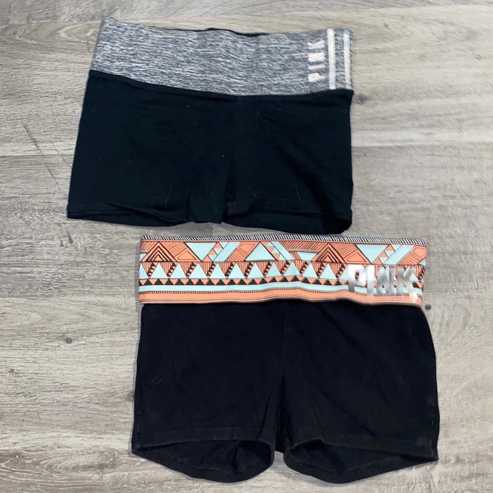 TWO PAIRS OF VICTORIA SECRETS PINK SHORTS SIZE XS RHINESTONE TRIBAL